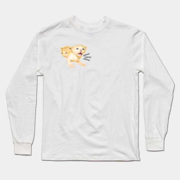 Two headed kitty Long Sleeve T-Shirt by LosAisFen